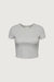 Cap sleeve cropped t-shirt in medium heather grey — main image