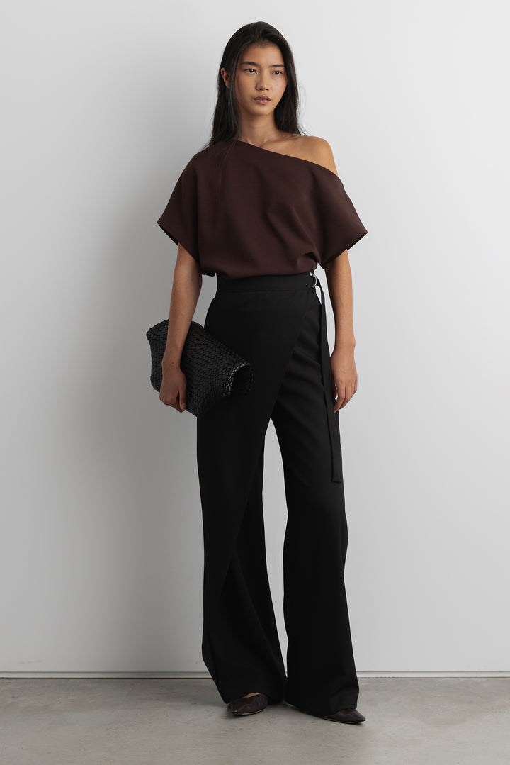 ASYMMETRICAL OFF SHOULDER TOP