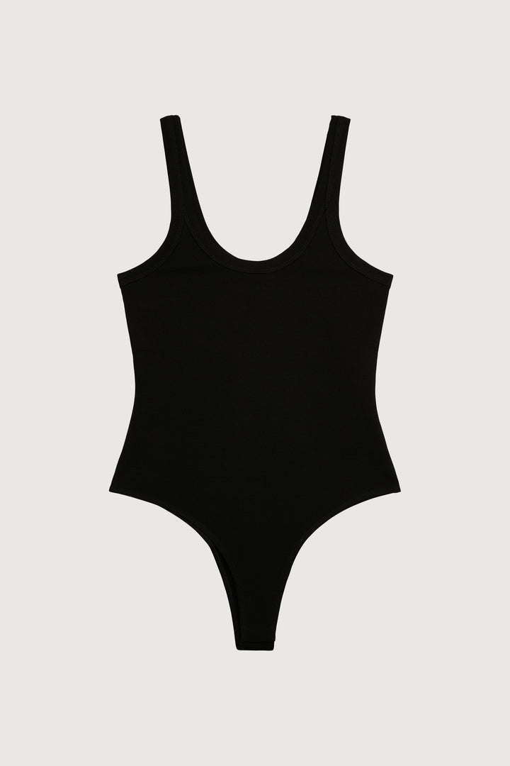 FORM SCOOP NECKLINE BODYSUIT in Black — alternate angle