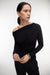 Gathered off shoulder top in black — main image