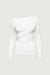 Gathered off shoulder top in white — main image