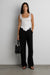 Ruffled lace tank top in white — main image