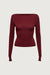 Boat neck long sleeve top in cabernet — main image