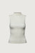 Fitted mockneck tank top in cream — main image
