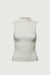 Fitted mockneck tank top in cream — main image