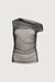 OFF THE SHOULDER LAYERED MESH TOP