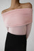Off the shoulder fold-over top in pink — main image