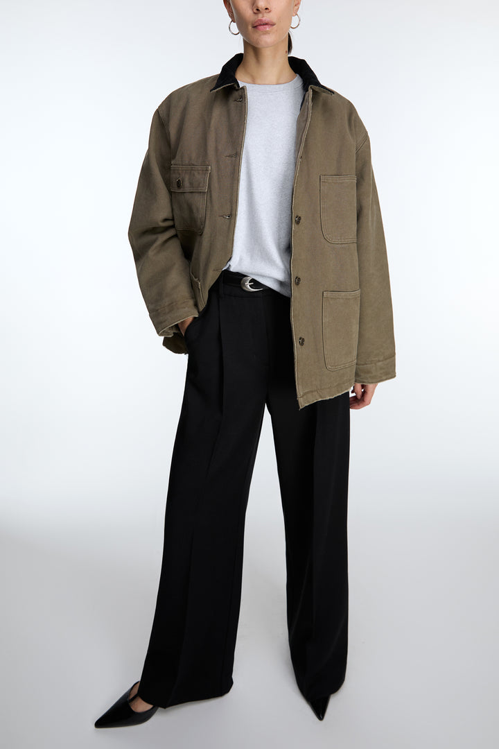 SOFT FLEECE T-SHIRT in Melange Grey — alternate angle