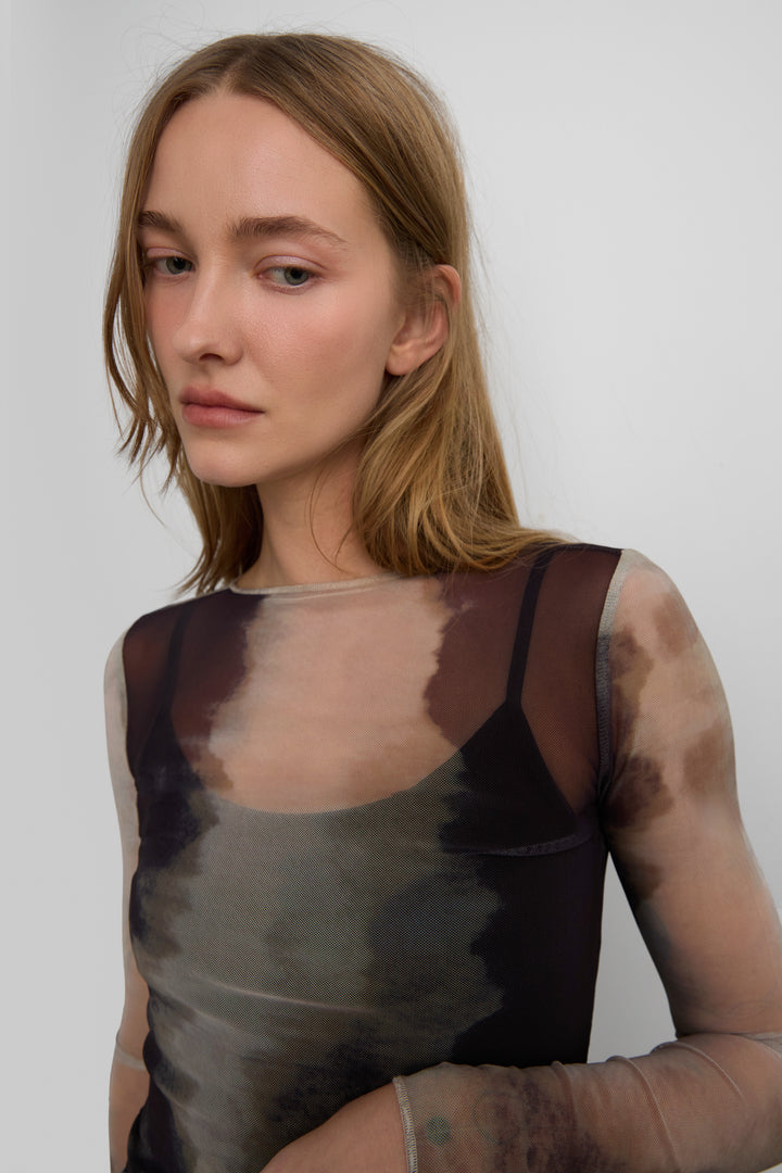 MESH LONG SLEEVE TOP