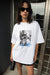 City kitty graphic t-shirt in melange grey — main image
