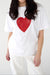 Heart graphic t-shirt in white — main image