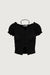 Ruffle halter top in black — main image