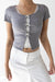 Layered lace bow top in charcoal — main image