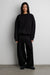 Fleece studio crewneck sweatshirt with pockets in black — main image