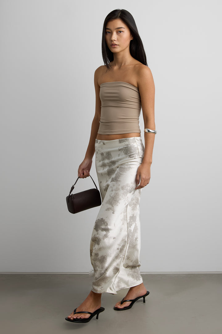 CROPPED TUBE TOP in Desert Taupe — alternate angle