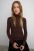 Mockneck top in coffee bean — main image