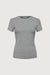 Cotton jersey slim fit t-shirt in medium heather grey — main image