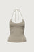 Scoop neck halter top in desert taupe — main image