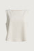 Cotton blend sleeveless tank top in cream — main image