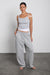 Ribbed tank top in medium heather grey — main image