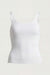 Ribbed tank top in white — main image