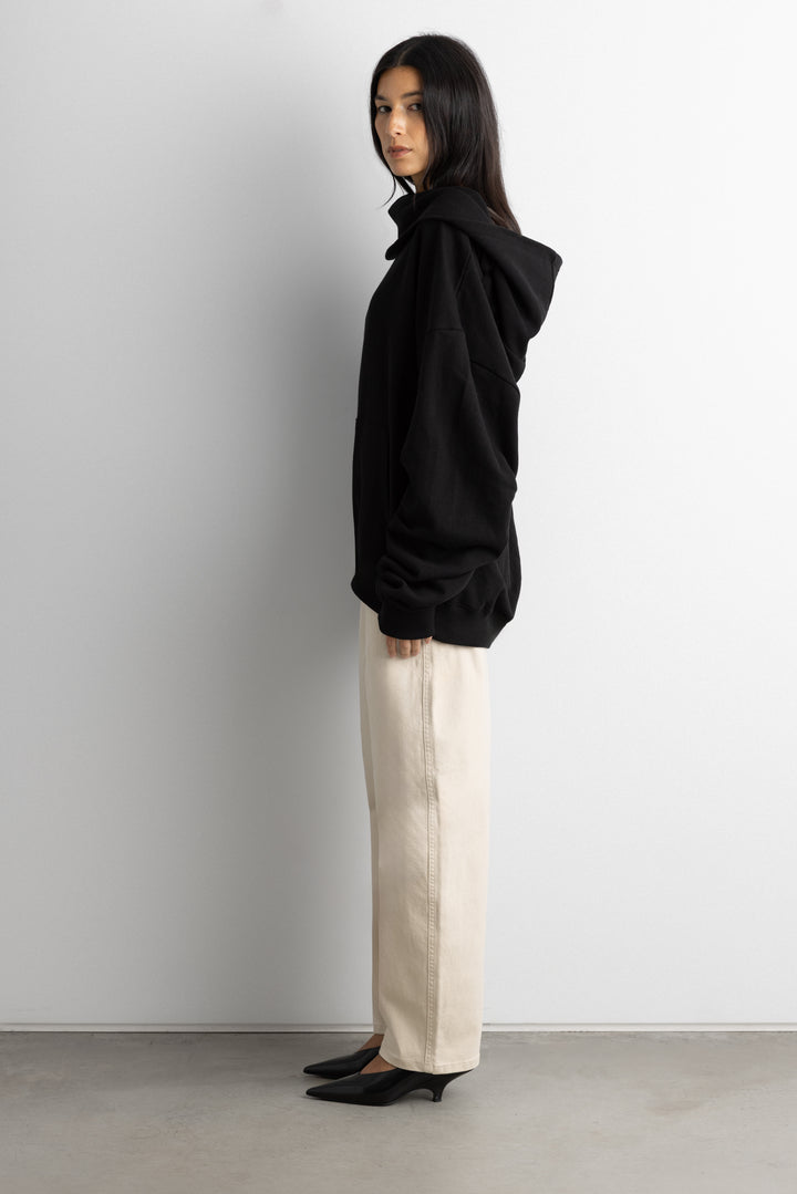 SLOUCHY OVERSIZED HOODIE in Black — alternate angle