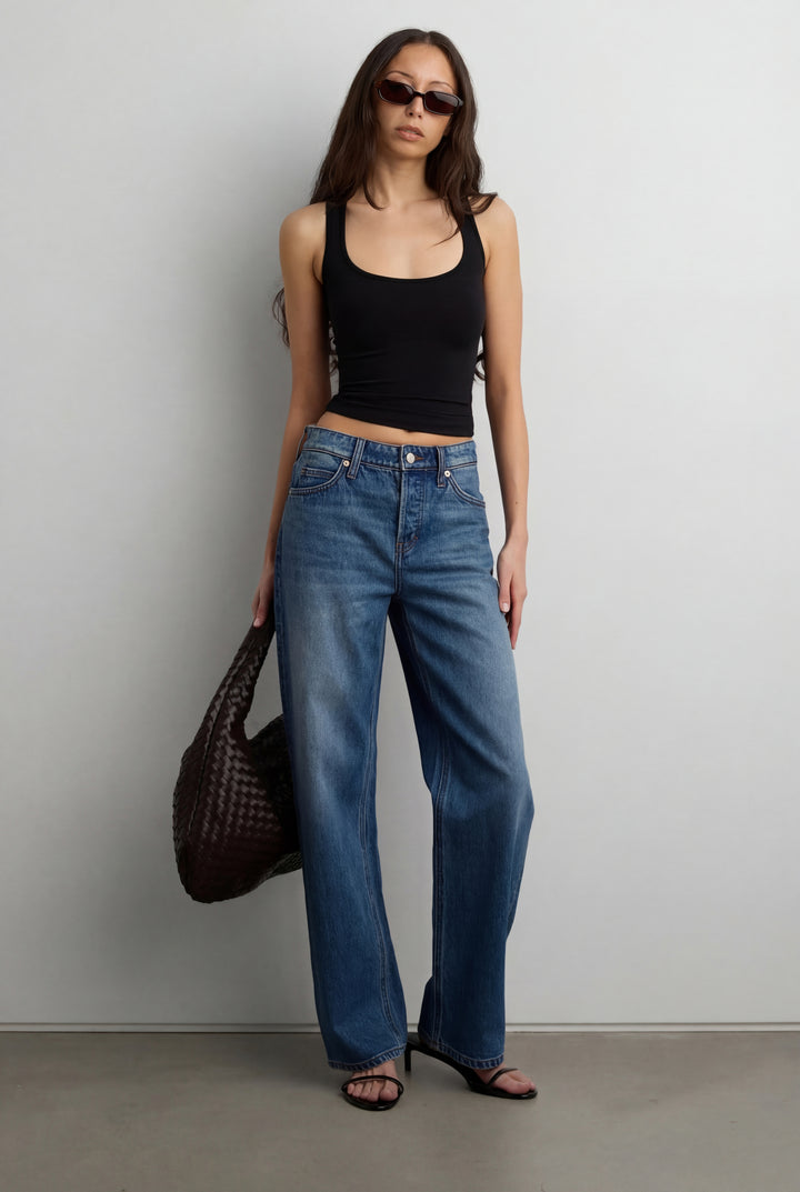 SCOOP NECK CROPPED TANK TOP