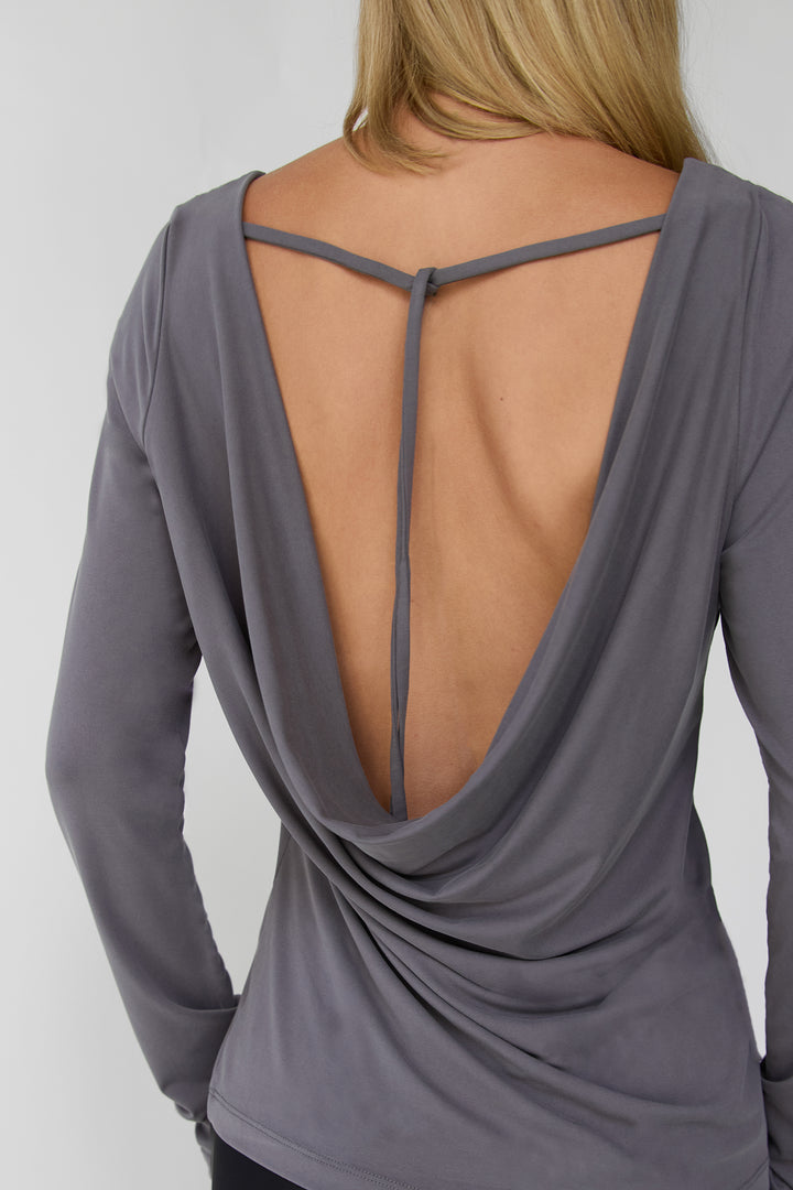 OPEN BACK LONG SLEEVE TOP in THUNDERSTORM — alternate angle
