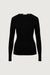 Classic tencel long sleeve top in black — main image