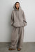 Fleece studio boyfriend hoodie in taupe grey — main image