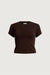 Cotton modal crewneck t-shirt in coffee bean — main image