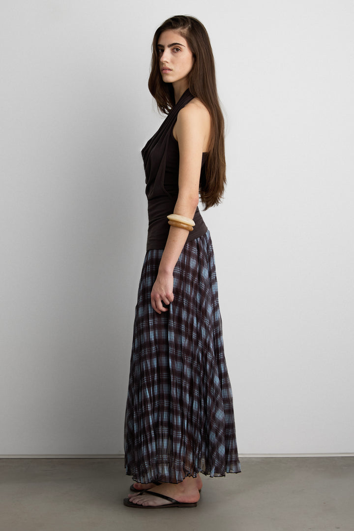 LAYERED COWL NECK TOP in Charcoal — alternate angle