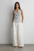 Layered cowl neck top in gray — main image