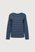 Relaxed striped boat neck top in blue stripe — main image