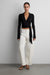 Cotton modal cropped wrap top in black — main image