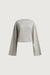 Cropped striped long sleeve tshirt in gray stripe — main image
