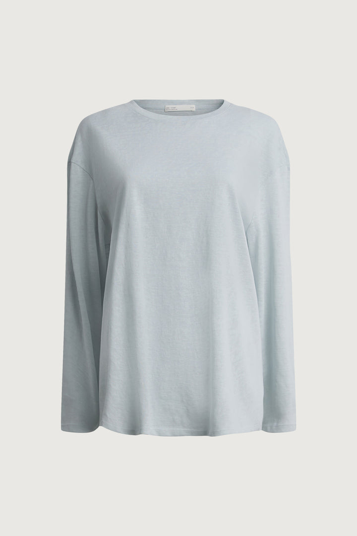 RELAXED LONG SLEEVE T-SHIRT in Ice Blue — alternate angle