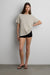Relaxed stripe short sleeve t-shirt in beige stripe — main image