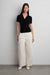 Gathered v-neck surplice t-shirt in black — main image