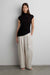 Ribbed top with side gather detail in black — main image