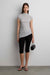 Ribbed top with side gather detail in gray — main image