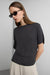 Knit boat neck sweater in charcoal — main image