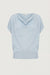 Cowl neck knit top in ice blue — main image