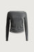 Shirred contrast layer top in gray — main image