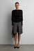 Long sleeve henley tee in black — main image