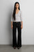 Quarter sleeve v-neck top in gray — main image