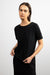 Cotton modal crewneck t-shirt in black — main image