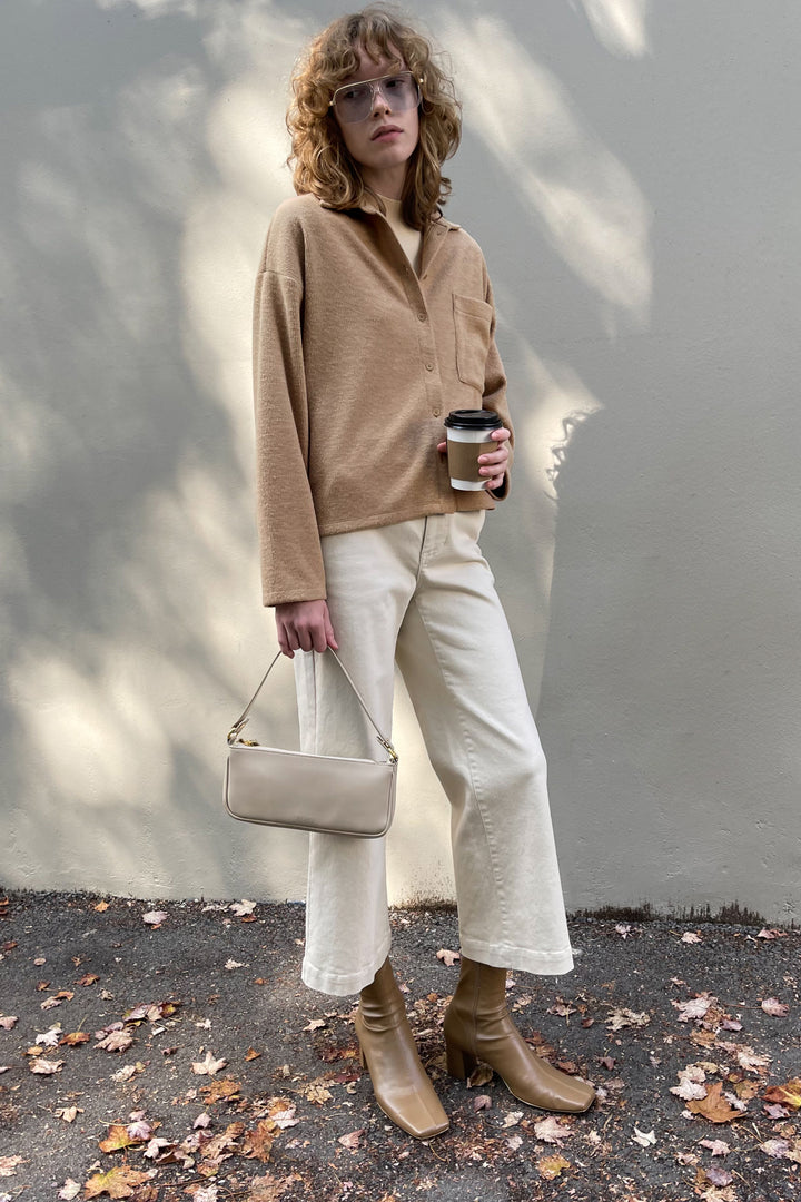 BUTTON UP SHIRT in Toasted Almond — alternate angle