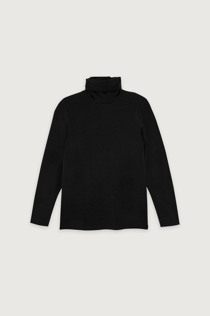 TURTLENECK TOP in Black — alternate angle