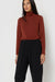 Turtleneck top in brandy brown — main image
